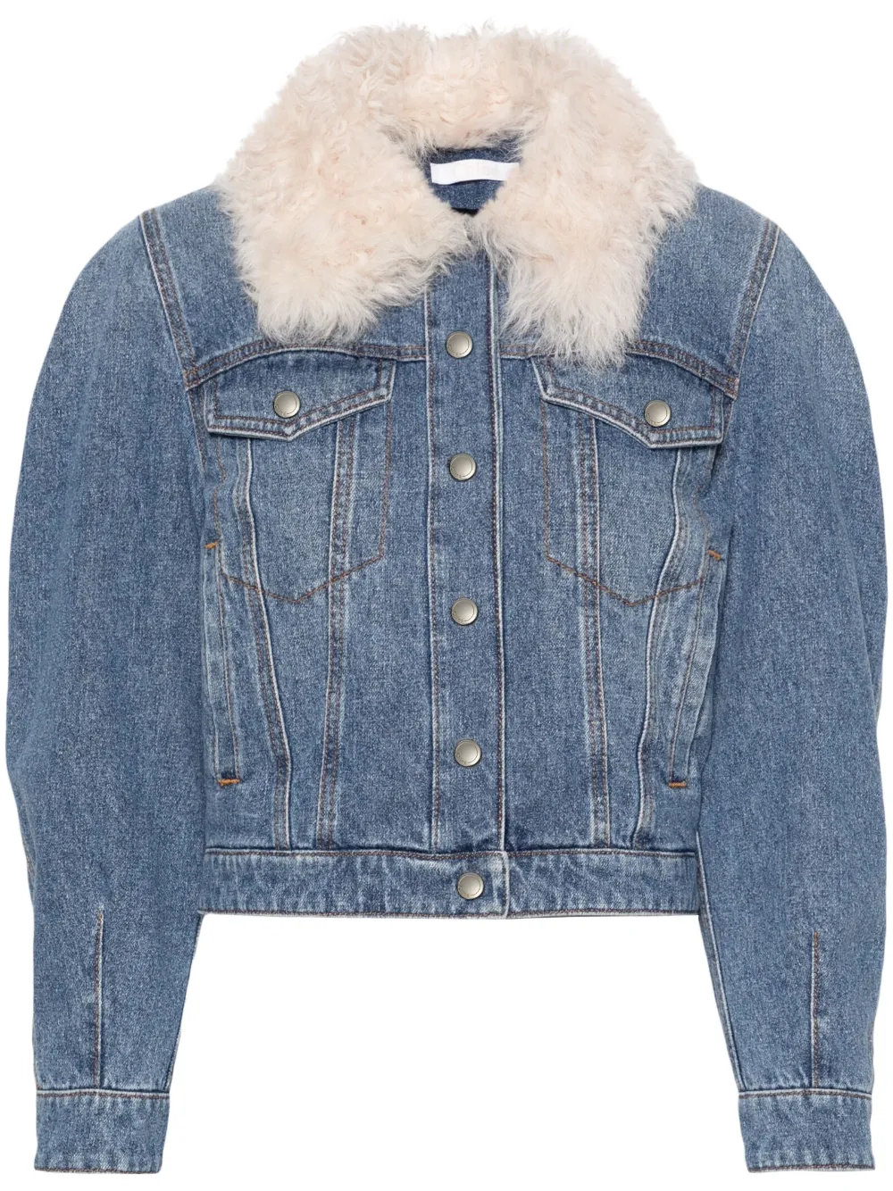 

Джинсовая куртка с меховым воротником CHLOÉ, синий