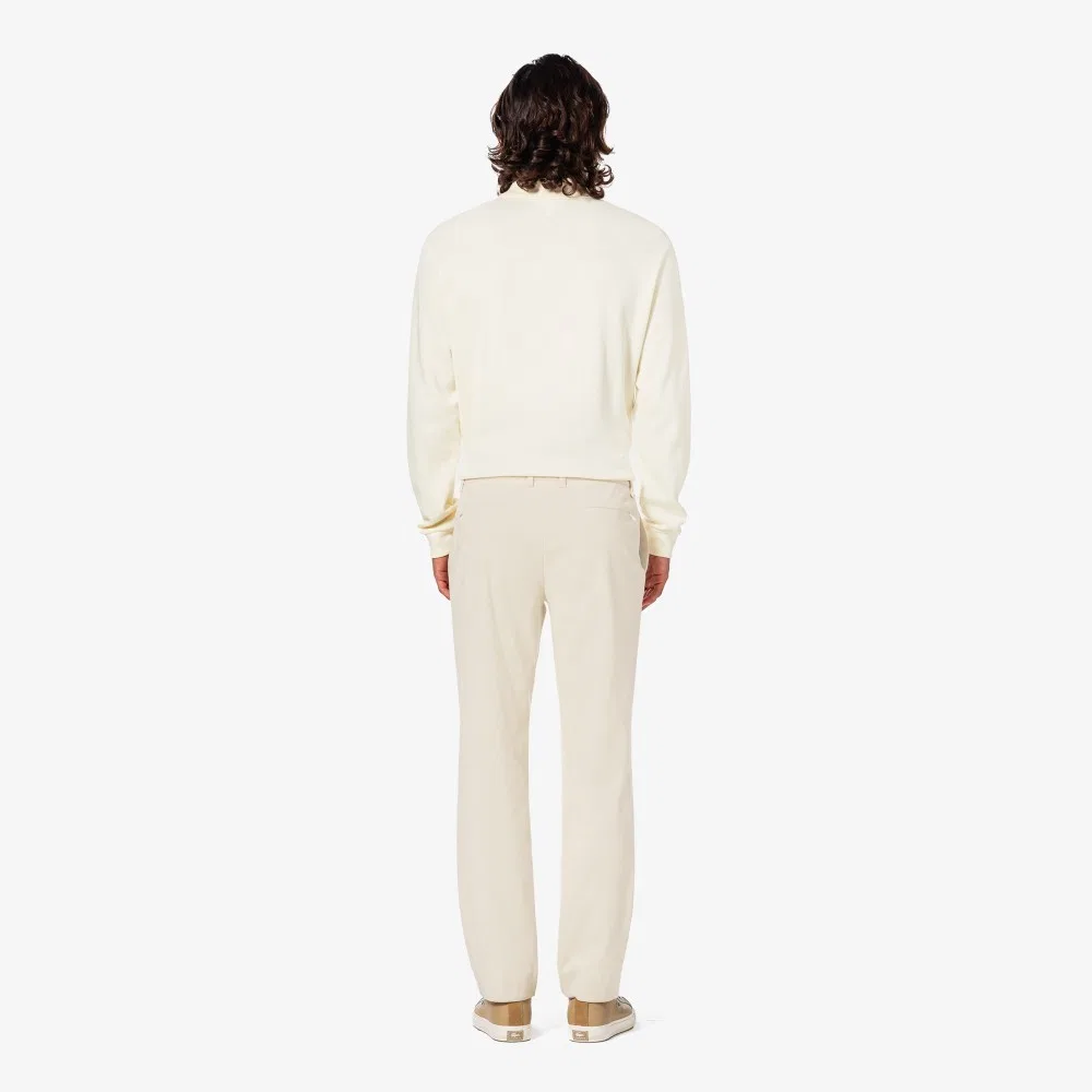 Мужские полиэстеровые вельветовые брюки кремовые от Lacoste — фото 4