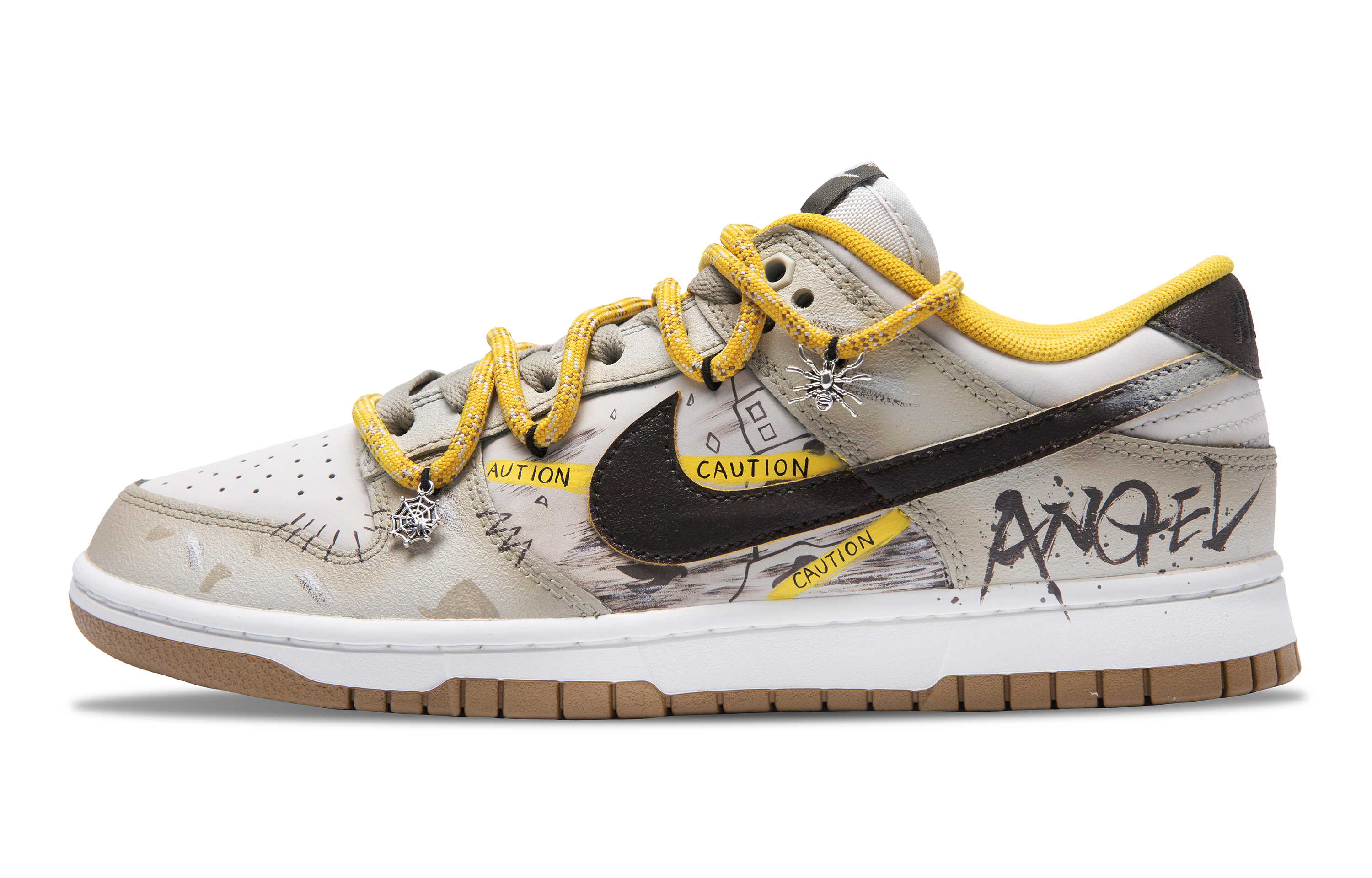 

Nike Кроссовки для скейтбординга Dunk Low Forbidden Zone с противоскользящим износостойким верхом, мужские, белые, желтые