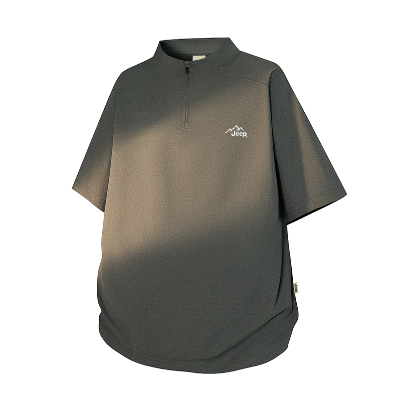 

Футболка Unisex Stand Collar тонкая прямая посадка Jeep, светло-army зеленый