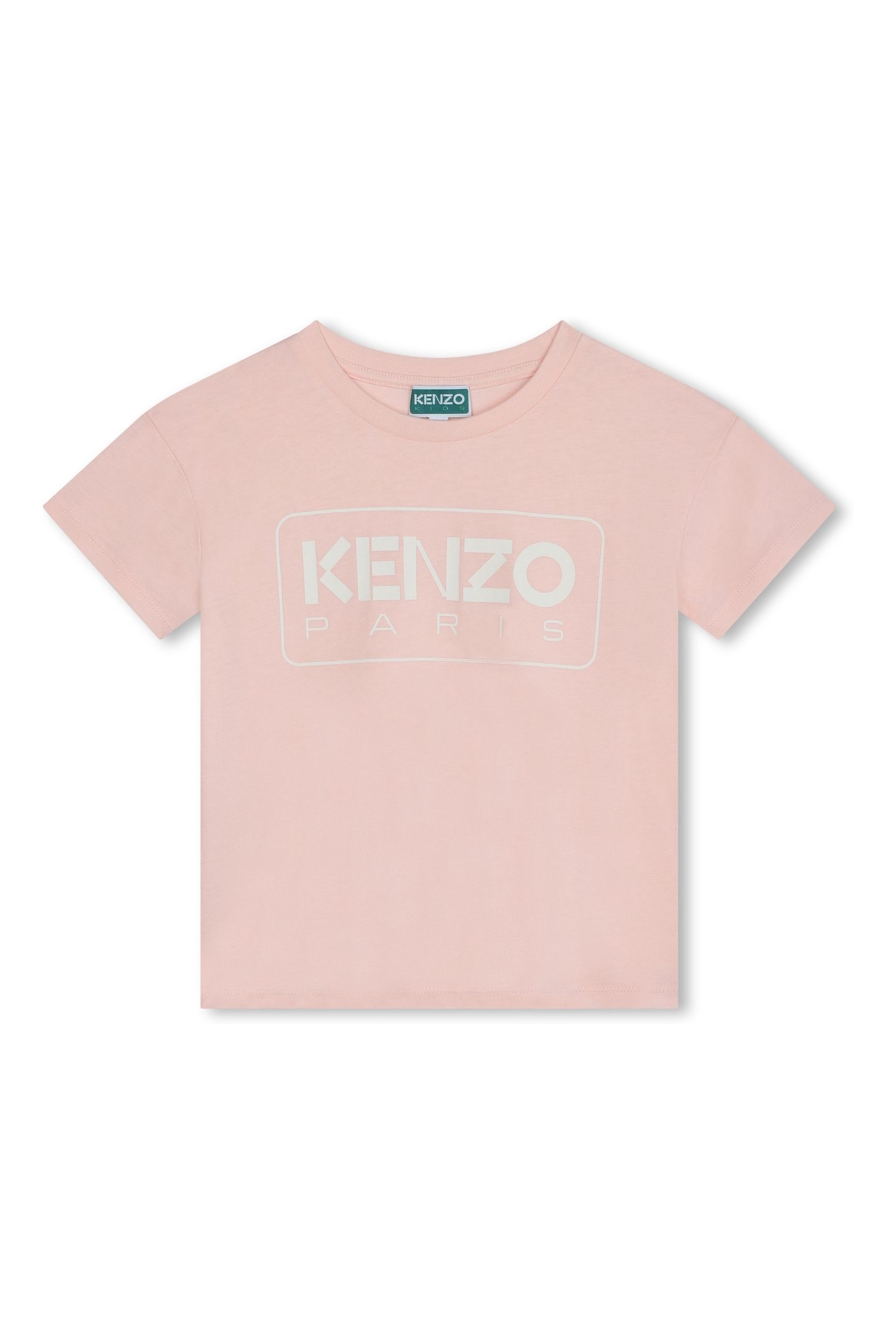 

Розовая детская футболка kenzo с короткими рукавами и логотипом Kenzo Kids, розовый