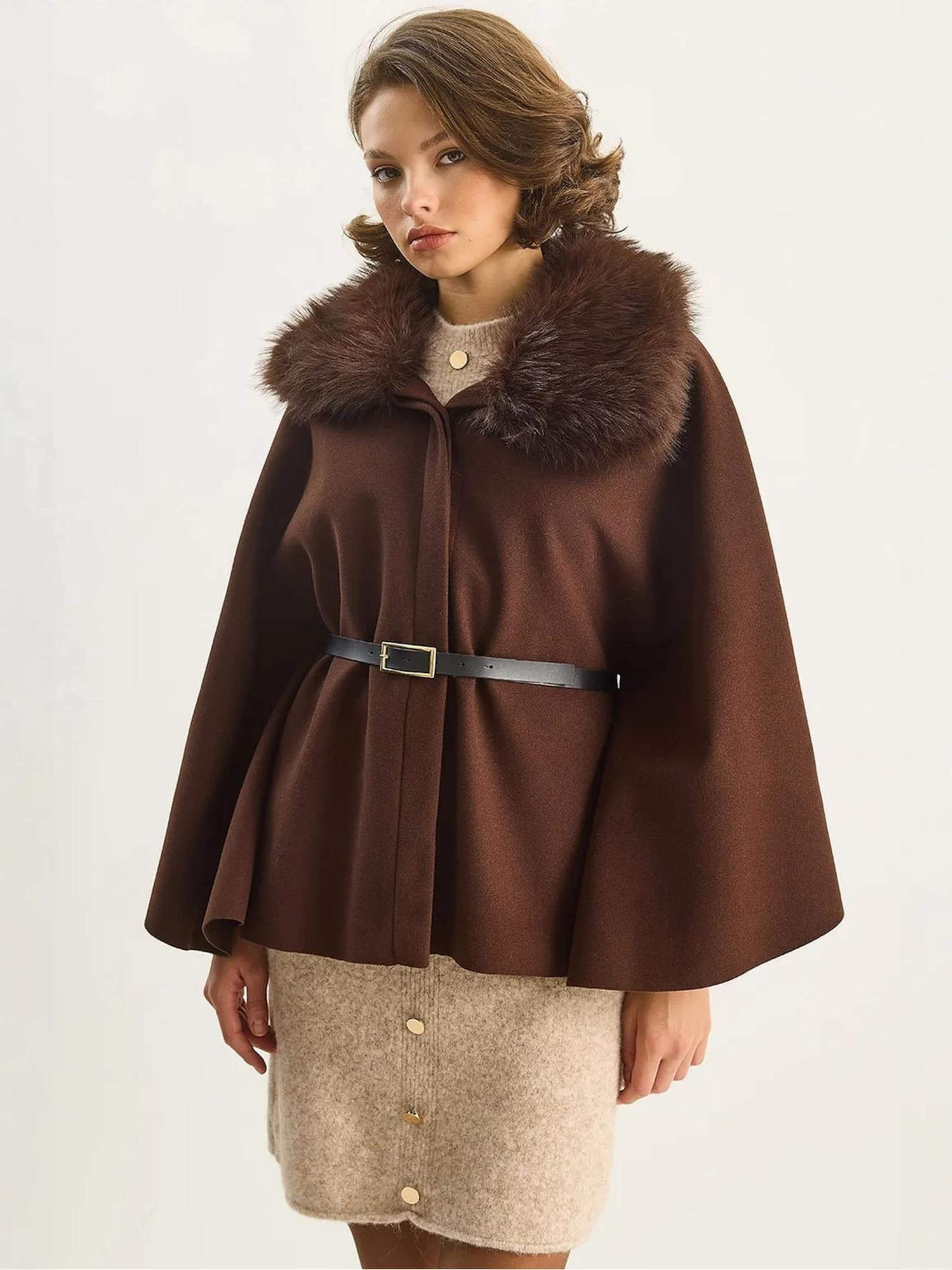 

Bianco Lucci Межсезонное пальто в темно-коричневом цвете