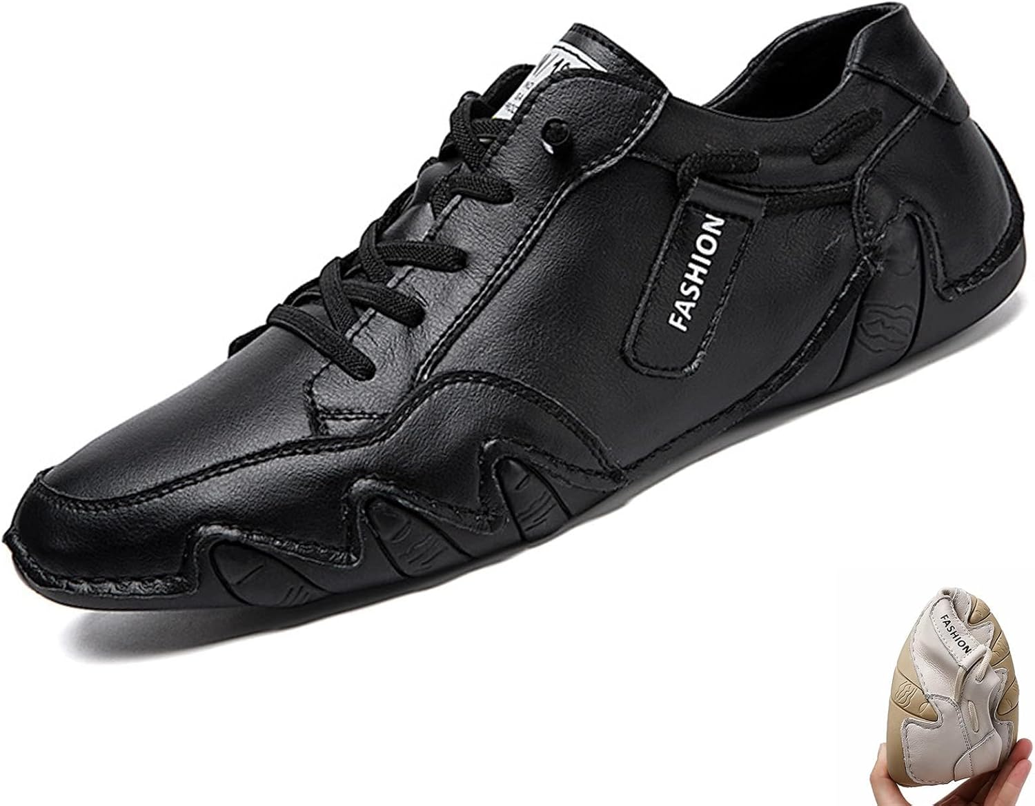 

Мужские винтажные ручной работы кожаные лоферы с низким процессом надевания, модные мягкие кожаные, противоскользящие, дышащие, прогулочные мокасины Angrymonkey, черный