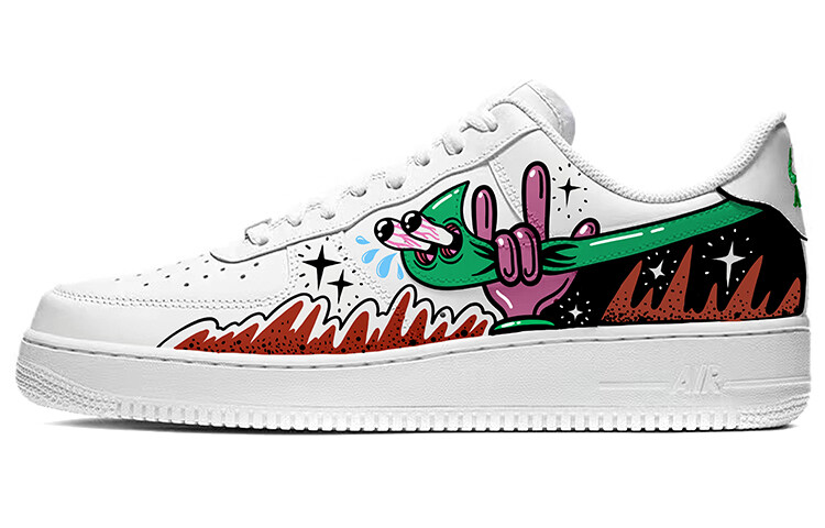 

Кроссовки Nike Air Force 1 Skateboard Shoes Women's Low-Top Black Red White