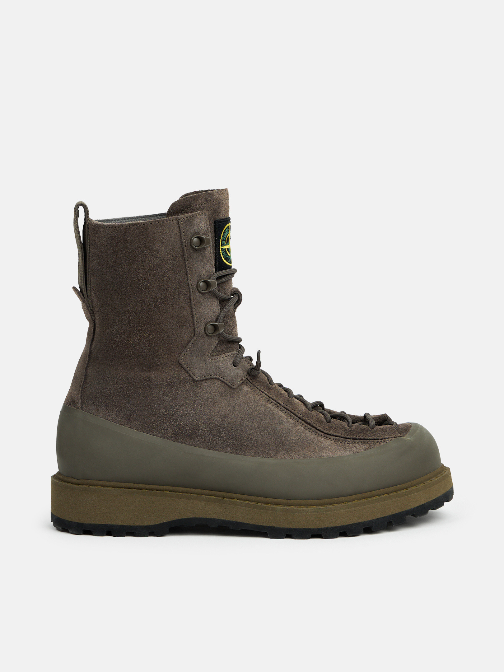 

Походные ботинки с двойной шнуровкой и рифленой подошвой Stone Island S100110 SUEDE SHOES, Military Green