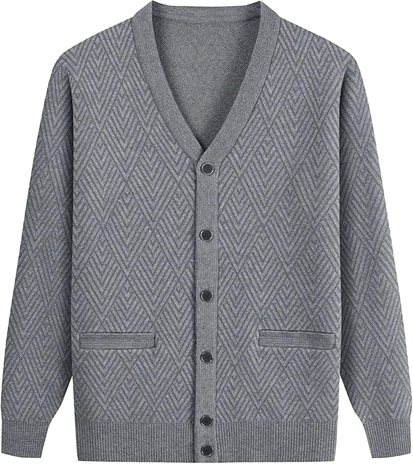 

Мужской кардиган с V-образным вырезом и карманами
