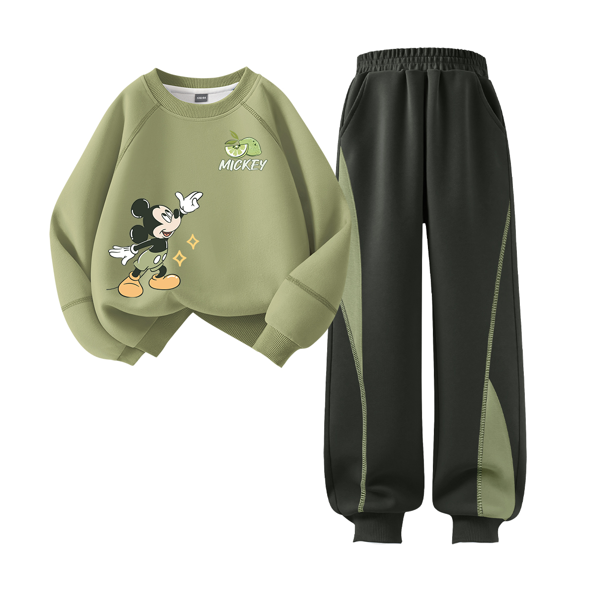Детская повседневная спортивная одежда Disney, Di Chong Top Of The Mountain K Mugwort Green+Di Solid Color Celadon — фото 3