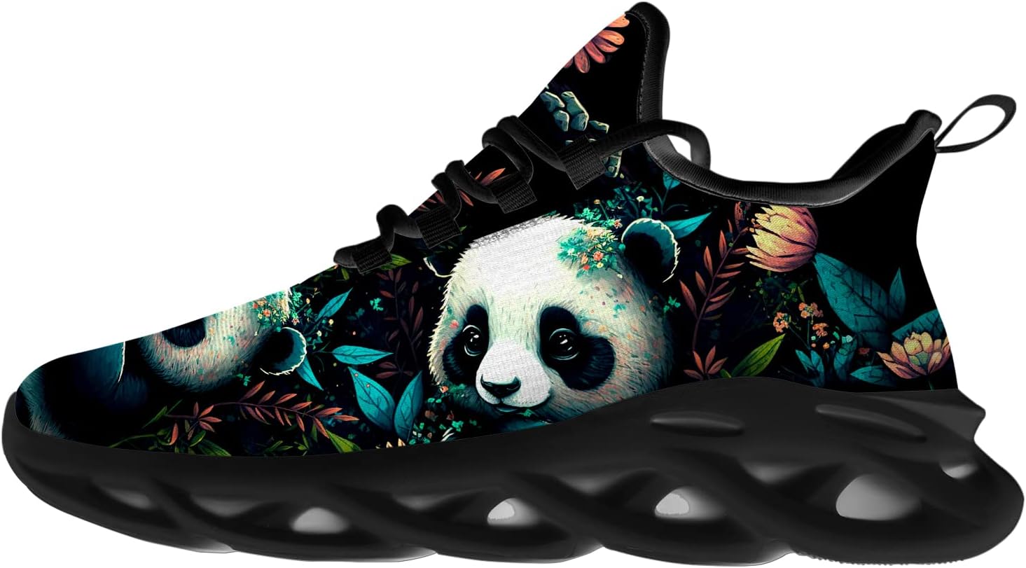 

Кроссовки Panda для женщин и мужчин, для бега по шоссе, нескользящие, для ходьбы, тенниса, кросс-тренинга, с милым изображением животных, подарок для него и для нее Ciadoon, Multicolor