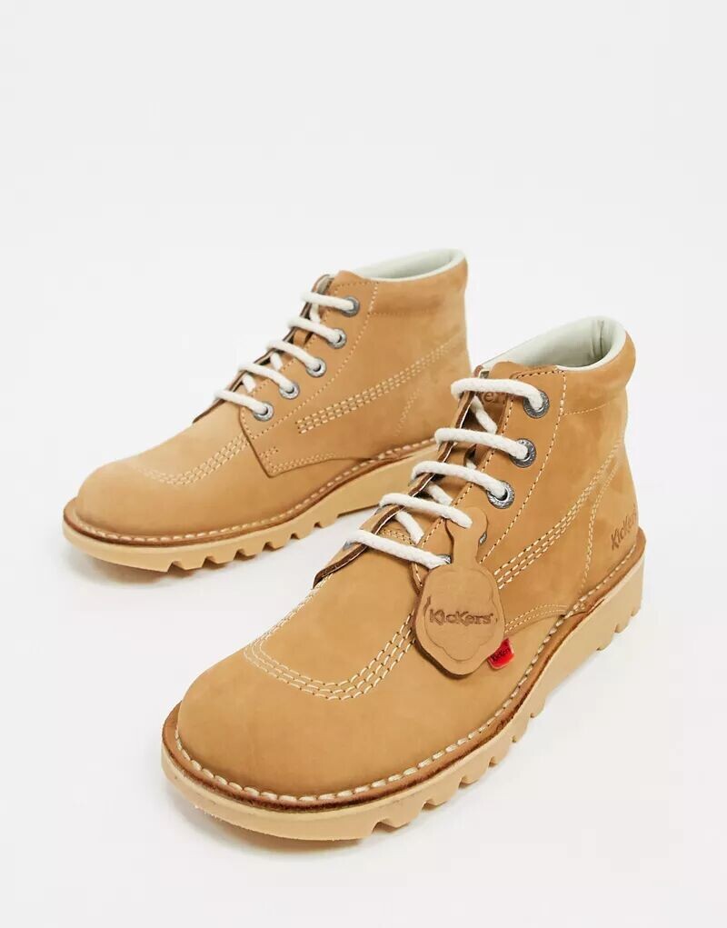 

Высокие ботинки Kickers из бежевого нубука