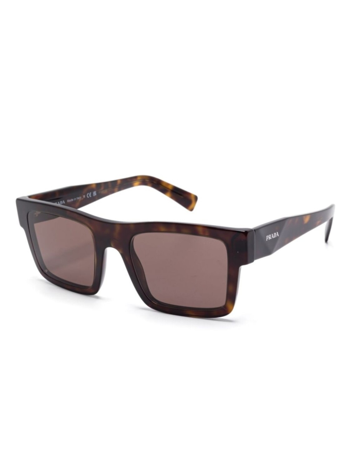 Prada Eyewear солнцезащитные очки в прямоугольной оправе, коричневый — фото 2