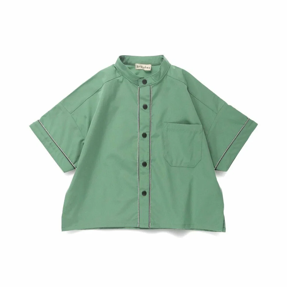 Рубашка с короткими рукавами и воротником-стойкой Branshes, Light green