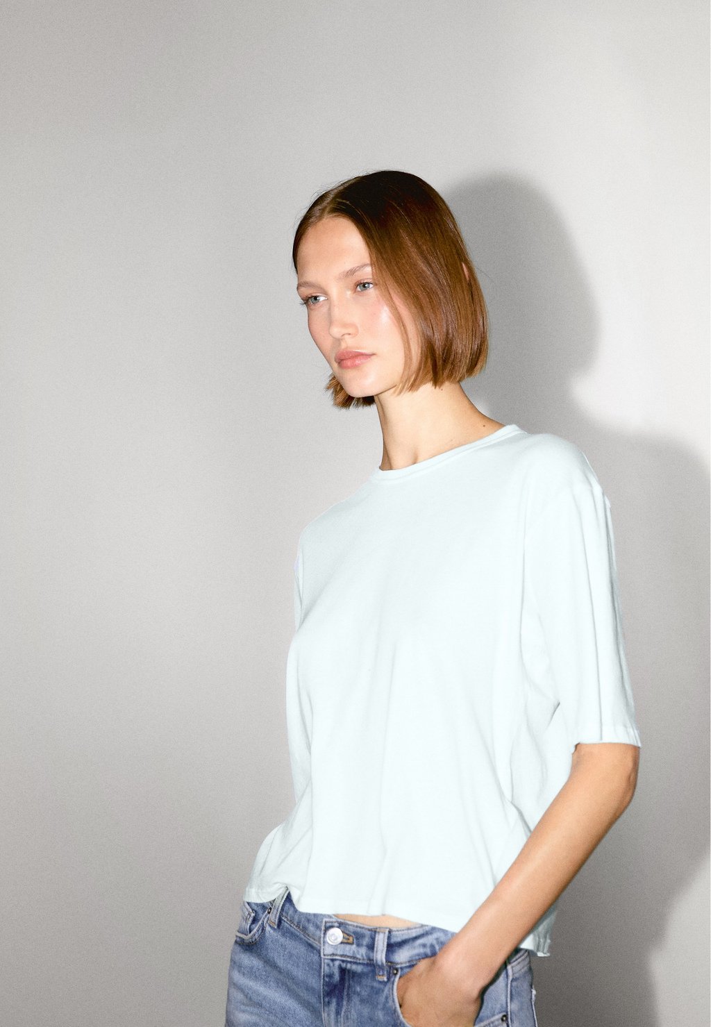 

Базовая футболка SHORT SLEEVE Massimo Dutti, светло-голубой