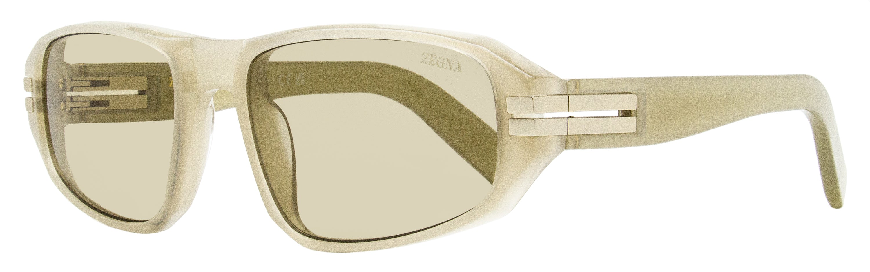 

Мужские солнцезащитные очки Zegna EZ0262 57J прозрачные бежевые 58 мм