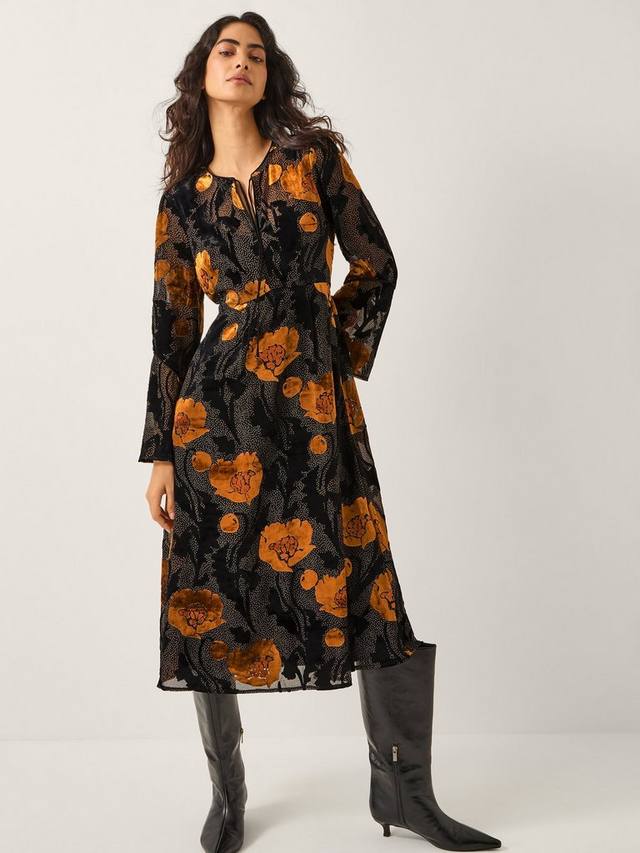 

Платье миди Reese Dot Floral Monsoon, Black