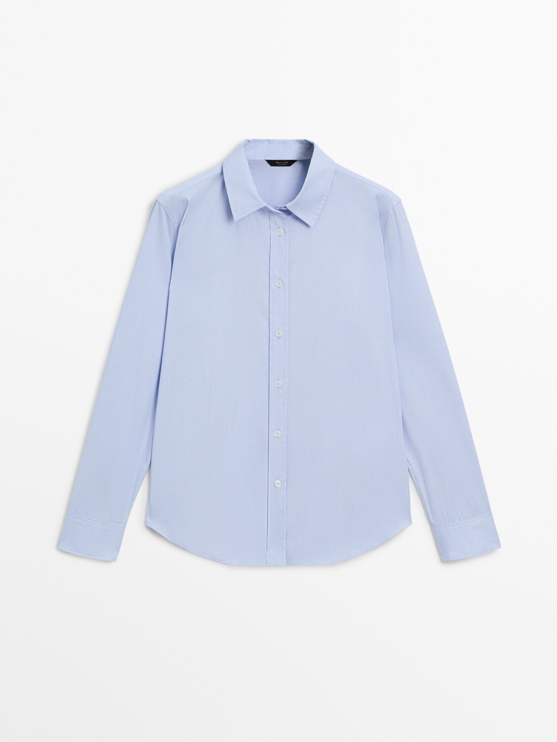 

Рубашка в тонкую полоску из эластичной хлопковой смеси Massimo Dutti, синий