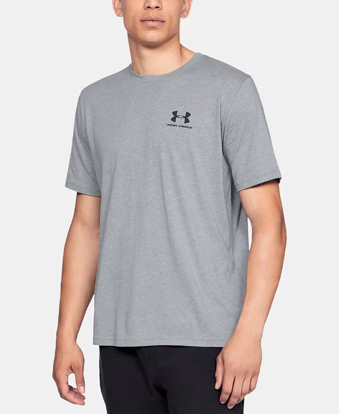 

Мужская футболка с коротким рукавом и принтом на груди Sportstyle Under Armour, серый