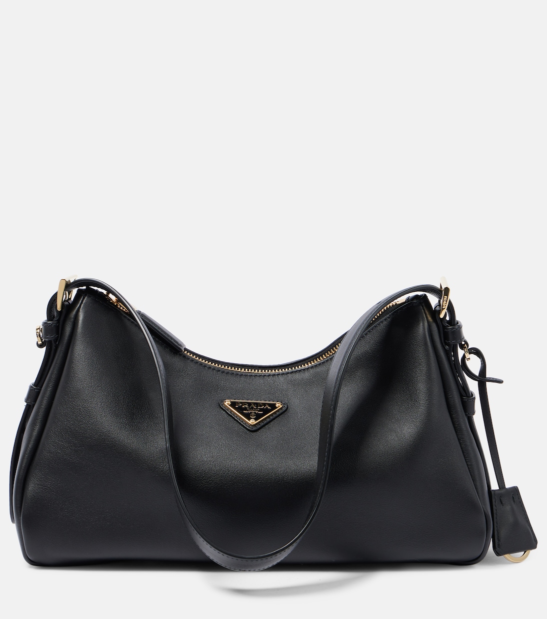 

Aimée средняя кожаная сумка через плечо Prada, черный