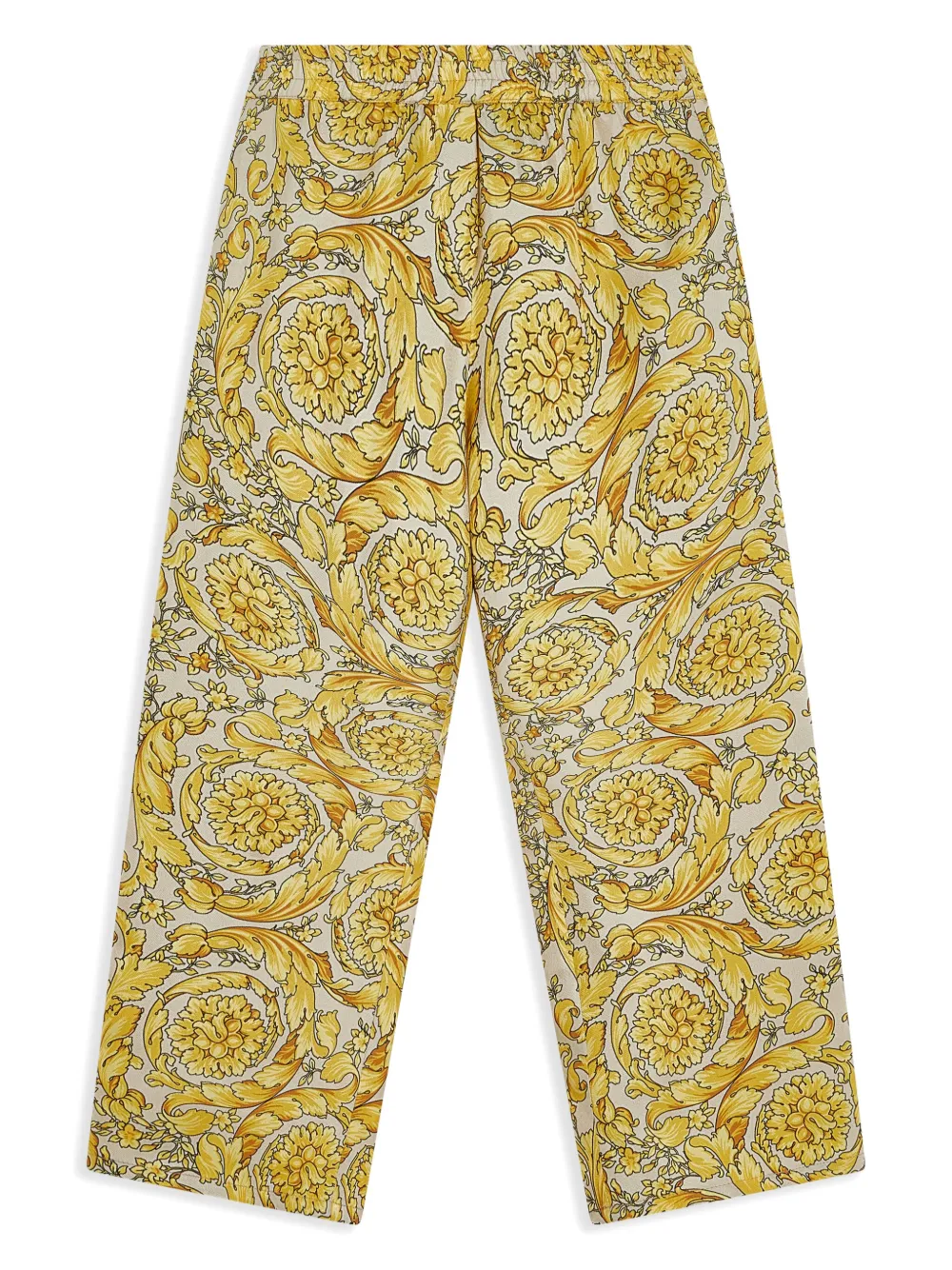 

Прямые брюки с принтом Barocco Versace Kids, желтый