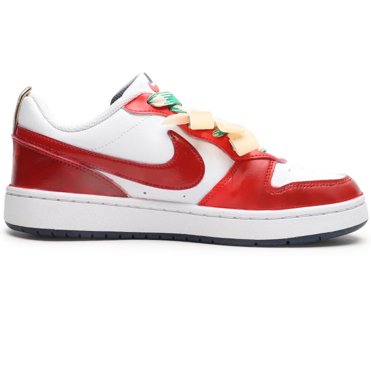 Nike Детские скейтбордистские кроссовки Court Borough Fluffy Snowball Low top, красно-зеленая расцветка, унисекс — фото 3