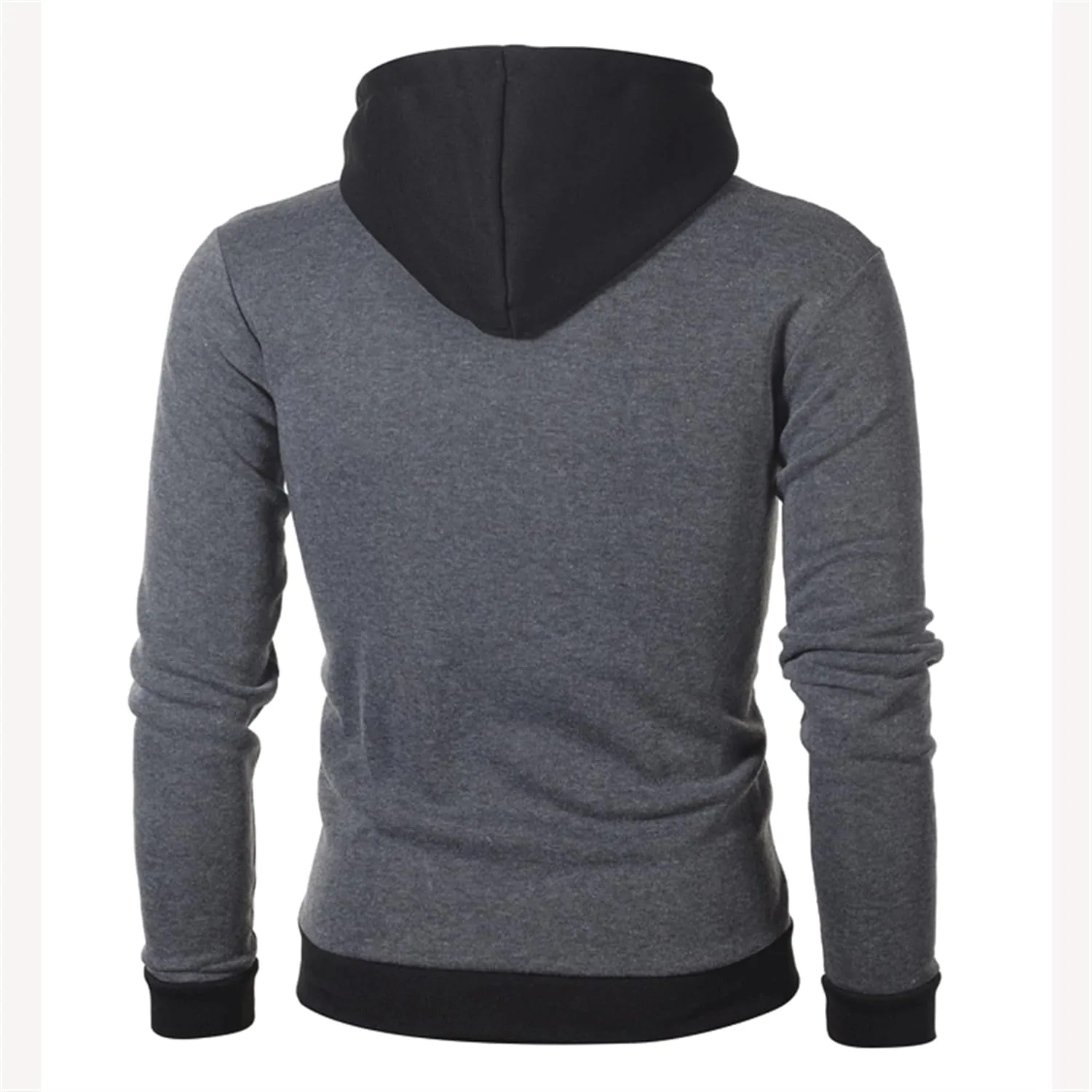 Мужской худи с двойной молнией Slim Fit водолазка — фото 2