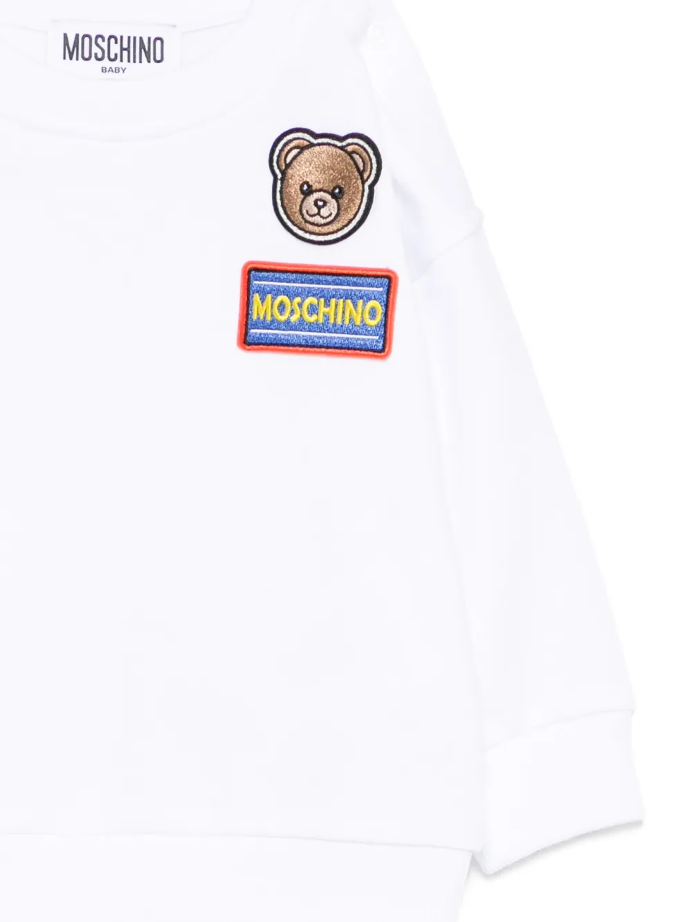 Свитшот с нашивками Moschino Kids, белый — фото 3