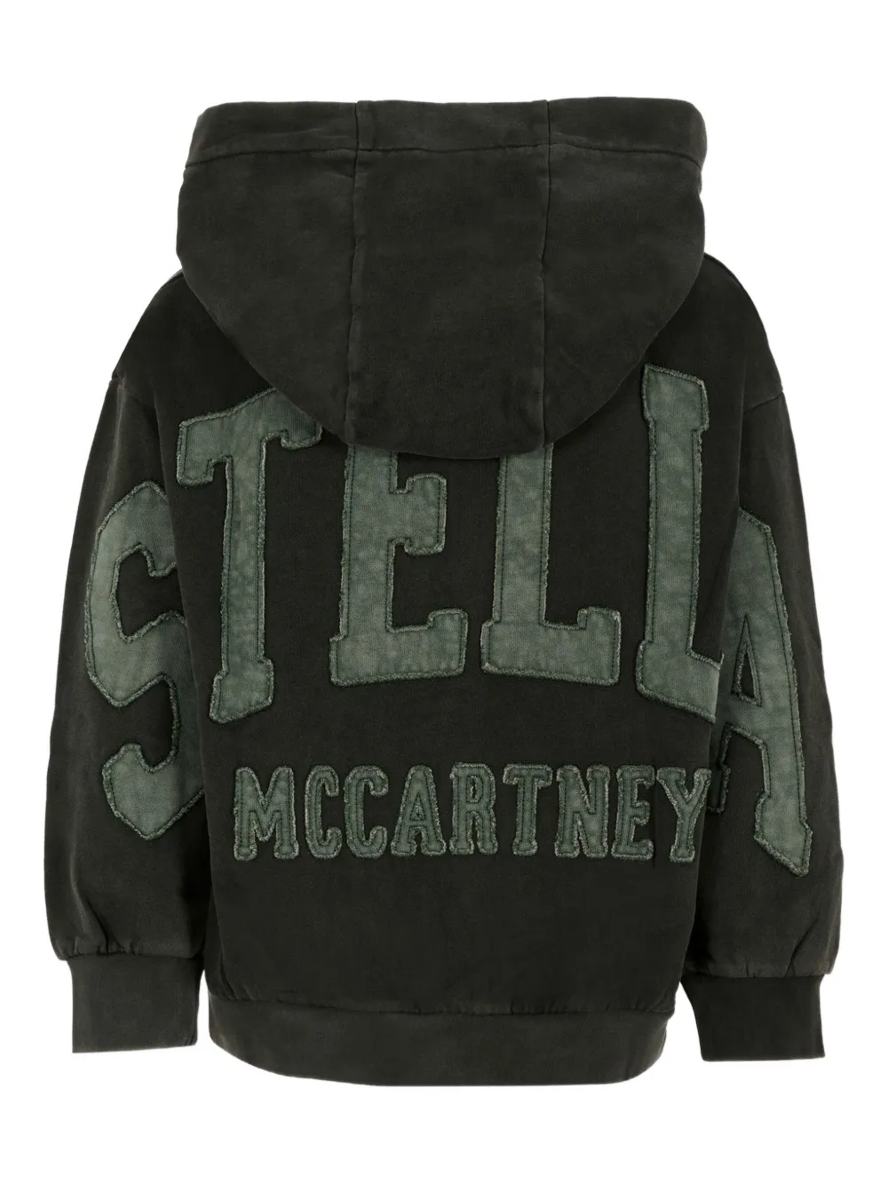 Худи на молнии с нашивкой-логотипом Stella Mccartney Kids, черный — фото 2