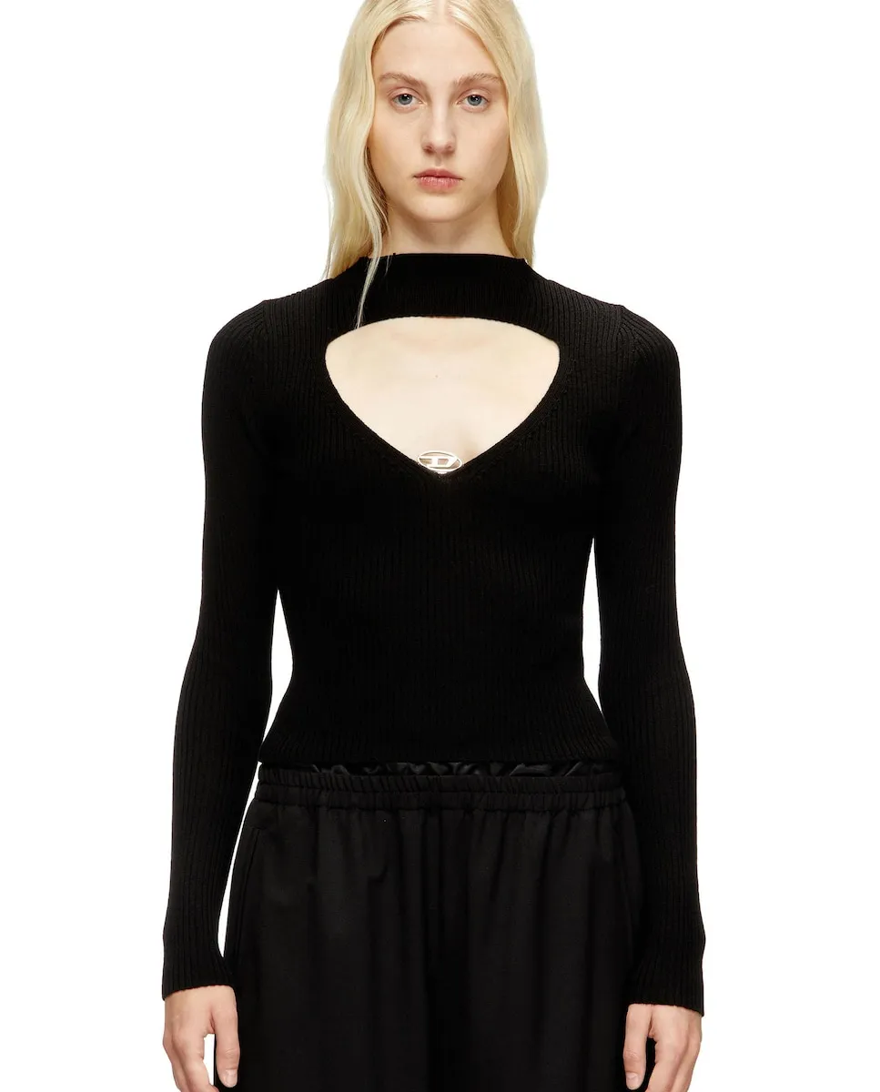 

Женский топ DIESEL с длинными рукавами и вырезом в форме сердца Diesel, черный