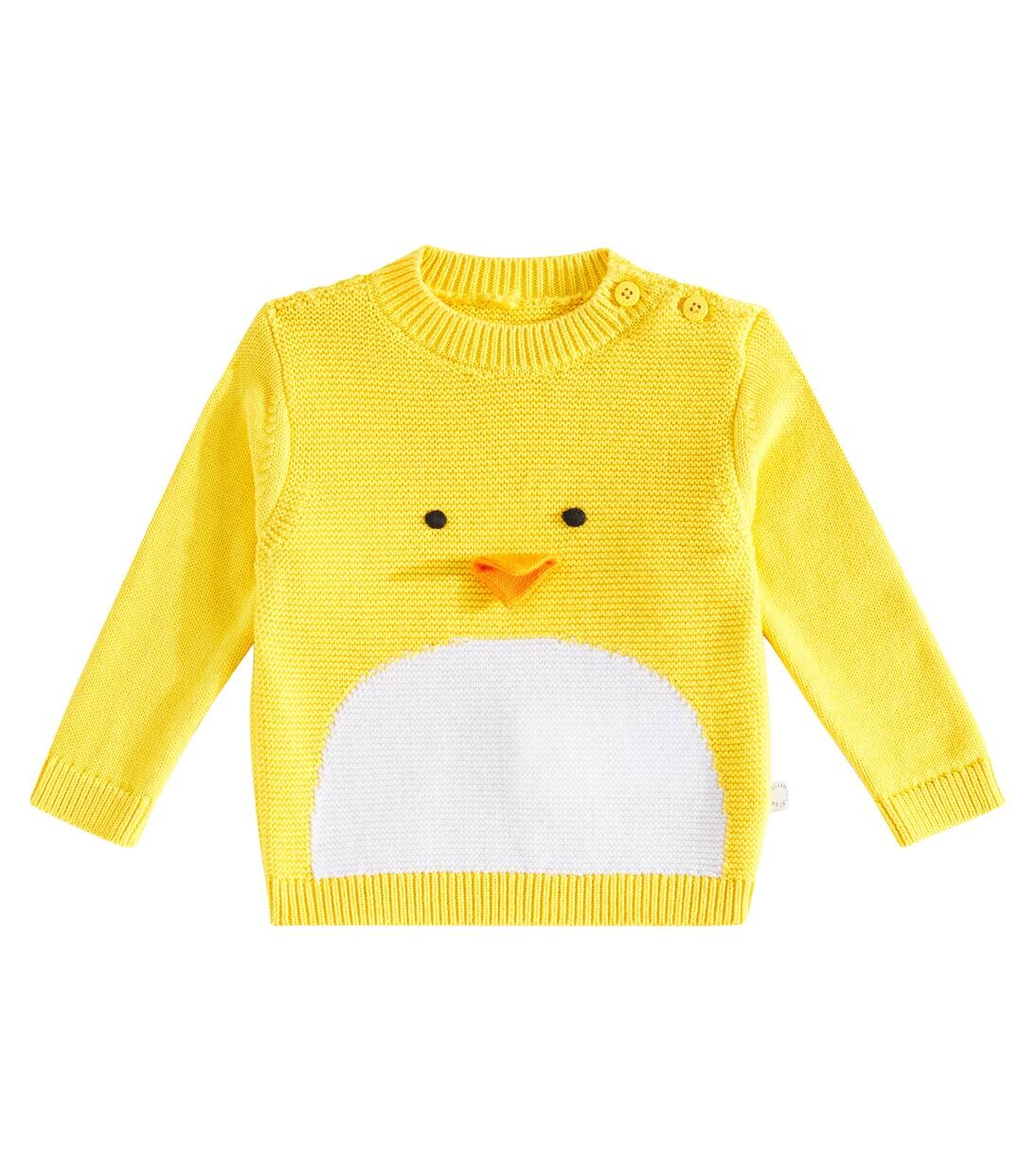 

Детский хлопковый свитер Stella Mccartney Kids, желтый
