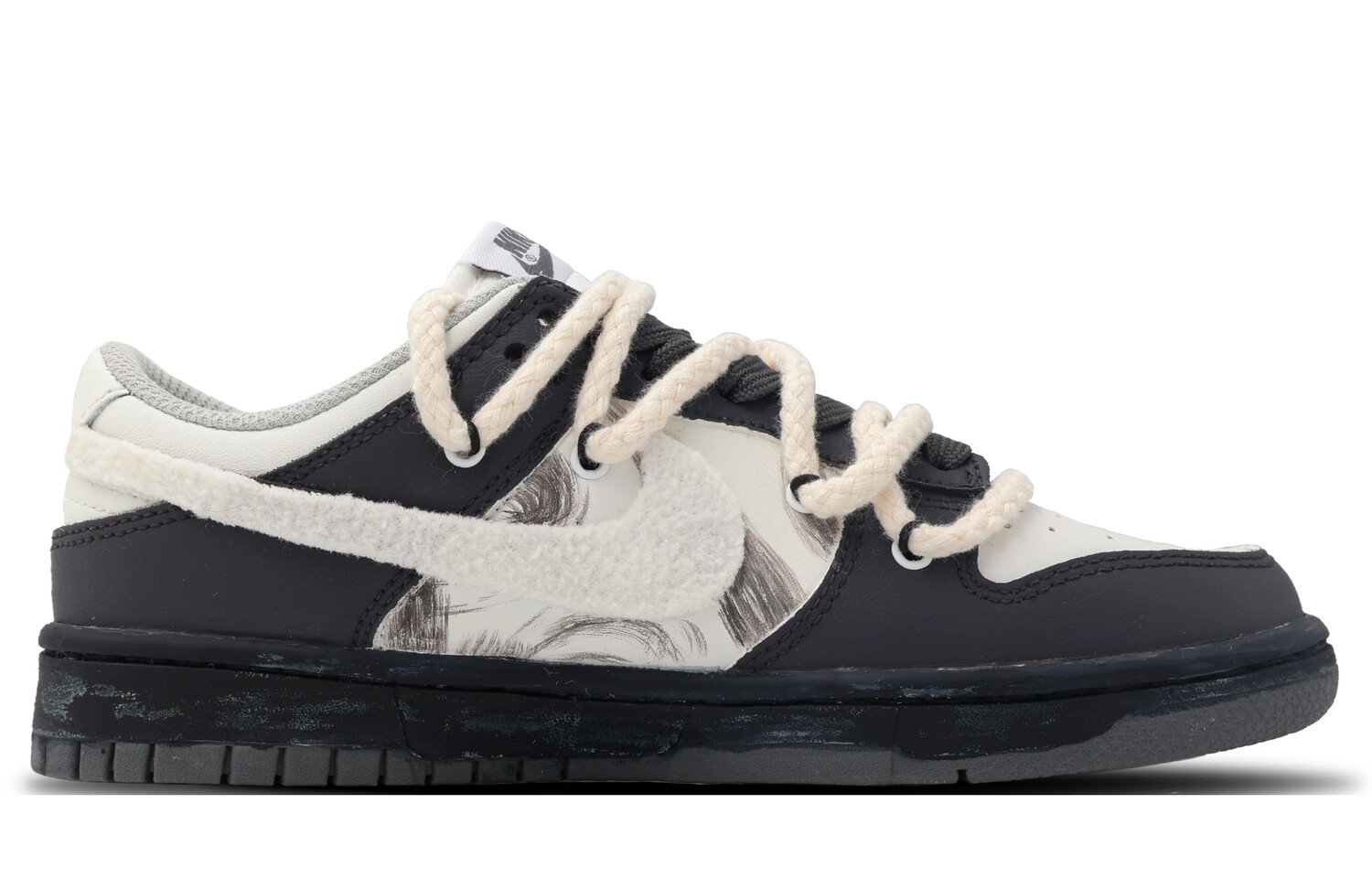 

Кроссовки для скейтбординга Dunk женские с низким верхом, черный/белый Nike