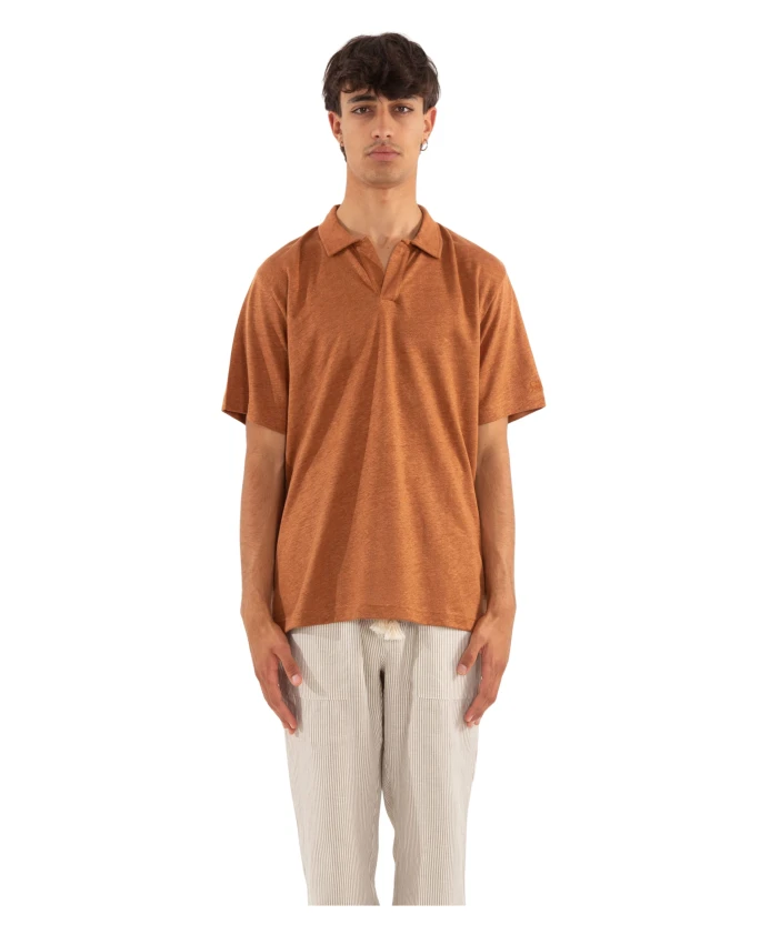 

Трикотажная льняная рубашка-поло 19h Mc2 Saint Barth, коричневый