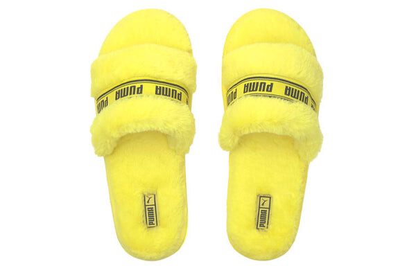 Тапочки fluff slides 'fluo yellow' Puma, желтый — фото 4