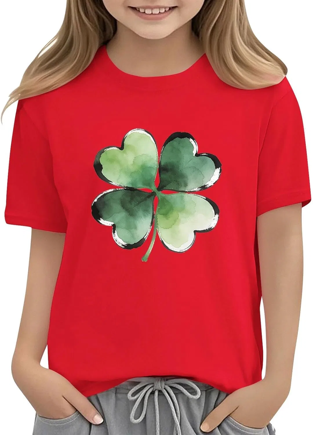 Футболка с принтом Shamrock, Zzalalana, Red