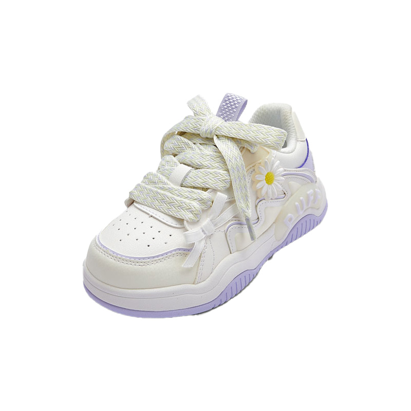 

Детские противоскользящие износостойкие низкие скейтерские кроссовки для детей 3-7 лет BALABALA, Ecru 10301