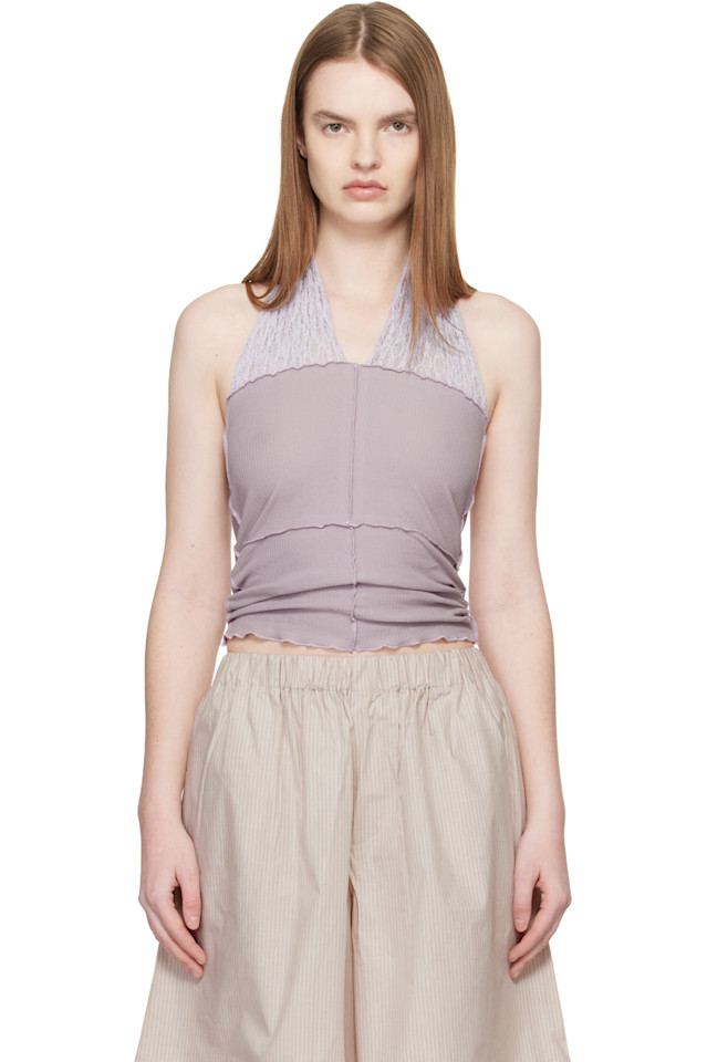 

Baserange Фиолетовый топ-халтер в стиле Неру