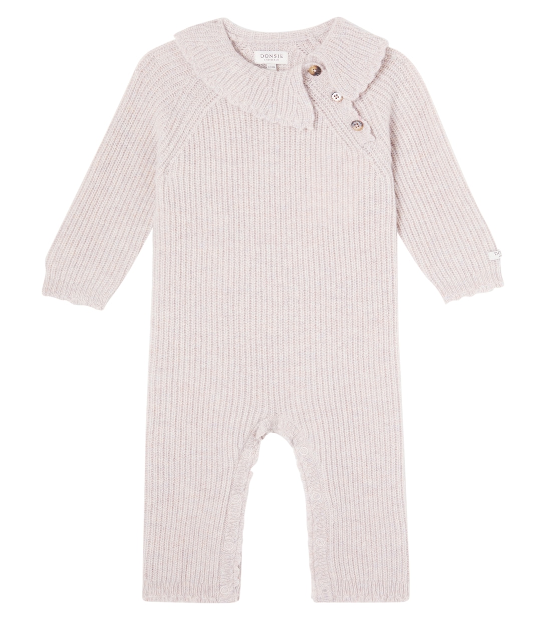 

Комбинезон Baby Vivenne из шерстяной пряжи в рубчик Donsje, Ash Rose