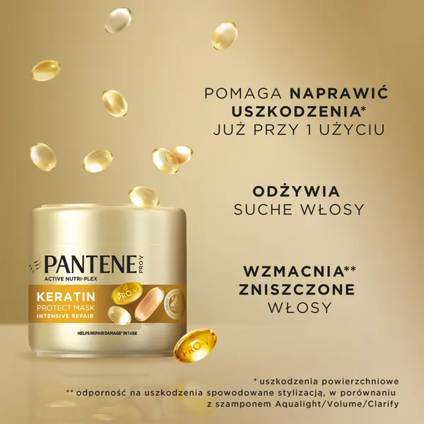 Маска для поврежденных волос, 300 мл Pantene Pro-V intensive repair keratin protect — фото 2