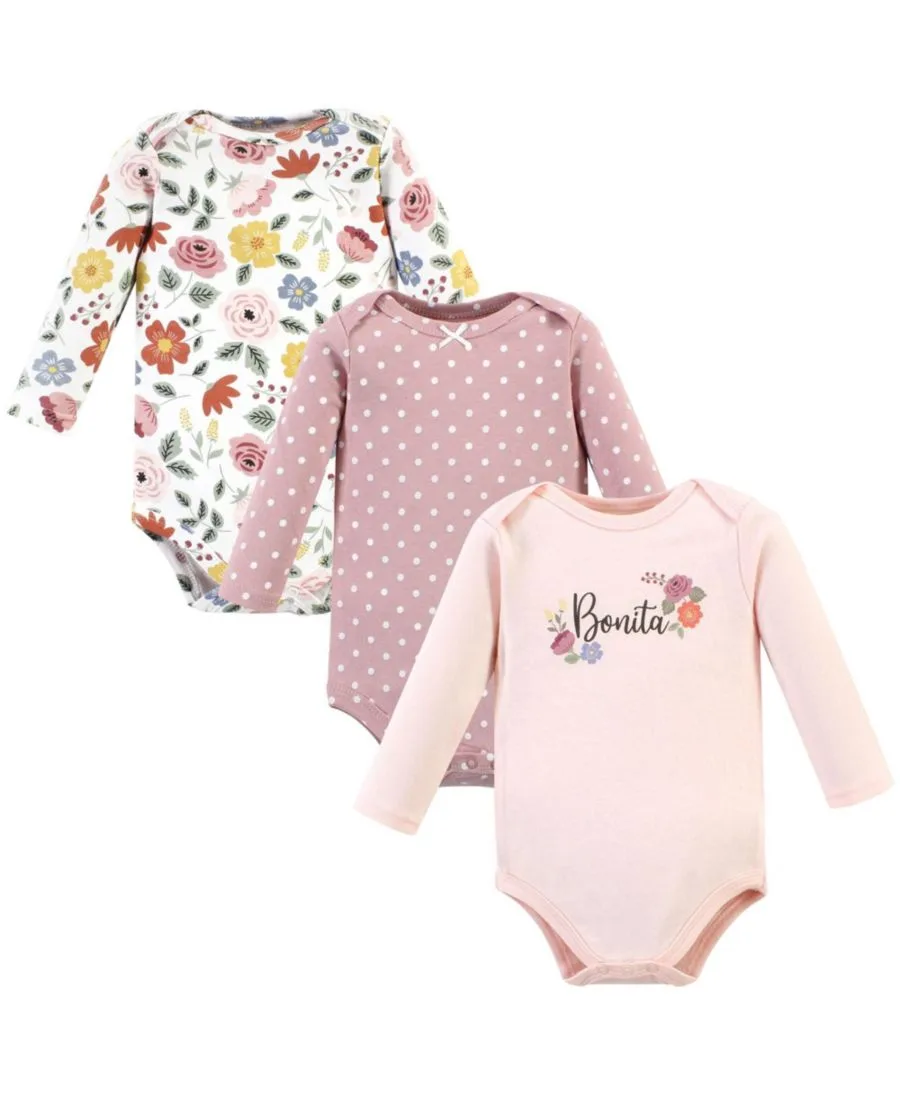 Комплект из 3 хлопковых боди с длинными рукавами Hudson Baby, Bonita 3 Pack