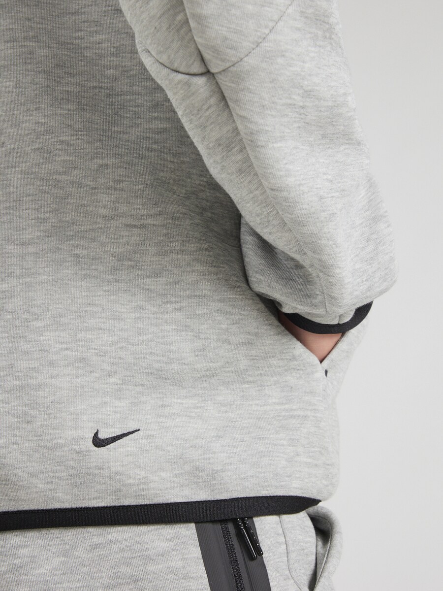 Толстовка с капюшоном на молнии Nike Sportswear TECH FLEECE, цвет Dark grey/mottled grey — фото 3