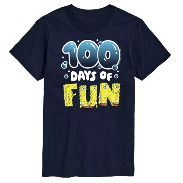 

Мужская футболка SpongeBob SquarePants "100 дней веселья" Nickelodeon, синий
