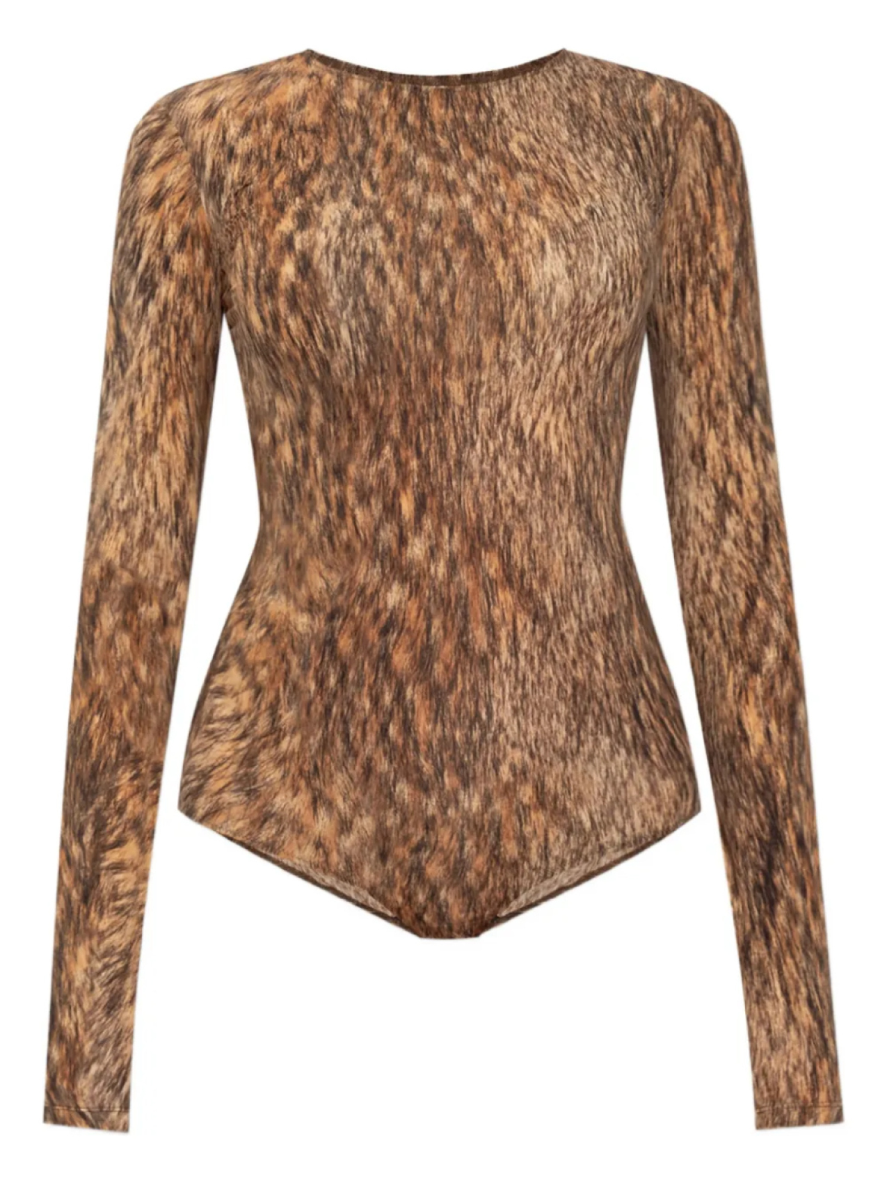 

Боди с анималистичным принтом MM6 Maison Margiela, коричневый