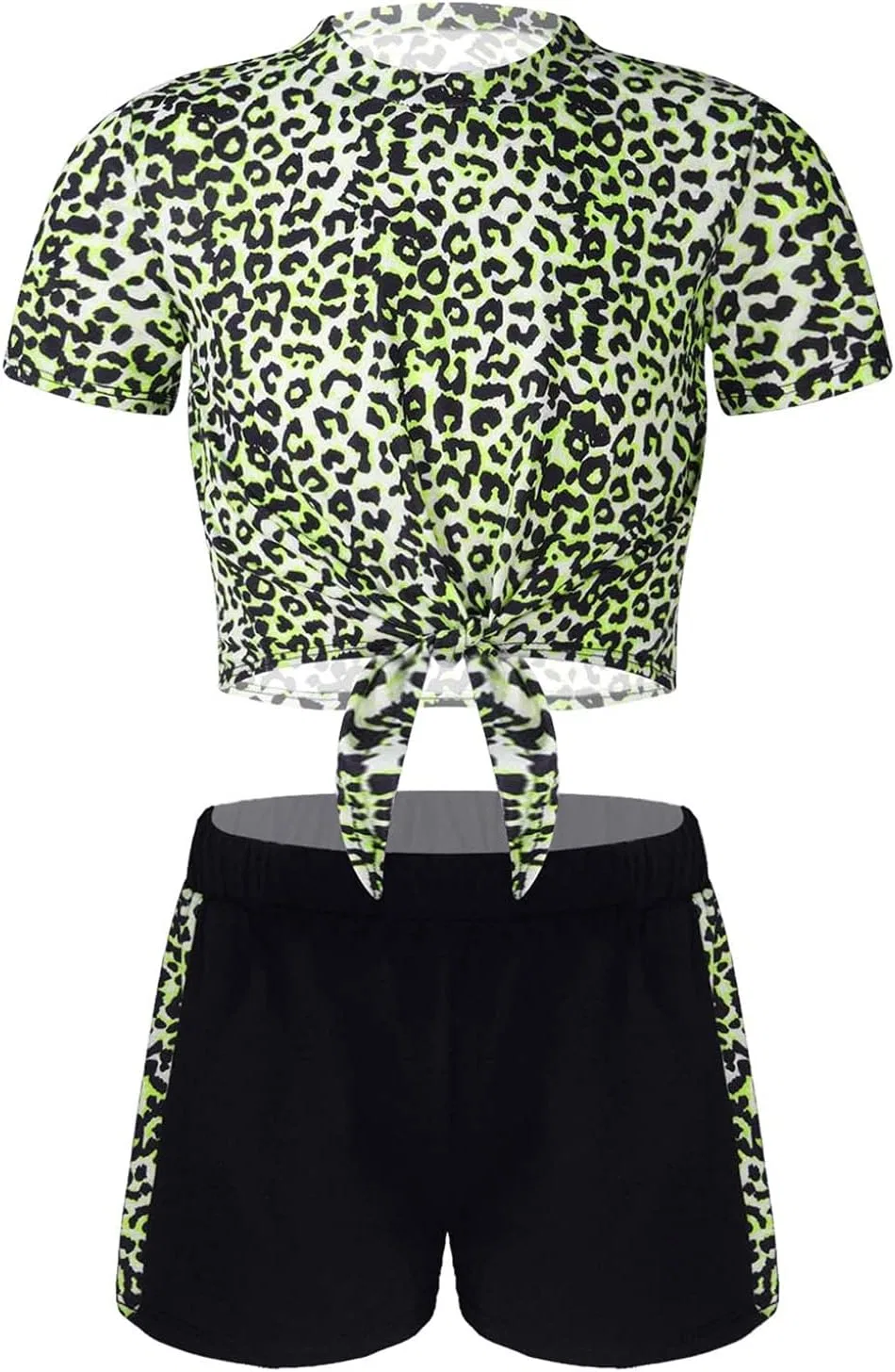 Детский спортивный костюм с леопардовым принтом Kaerm, 2 предмета, Chartreuse Leopard