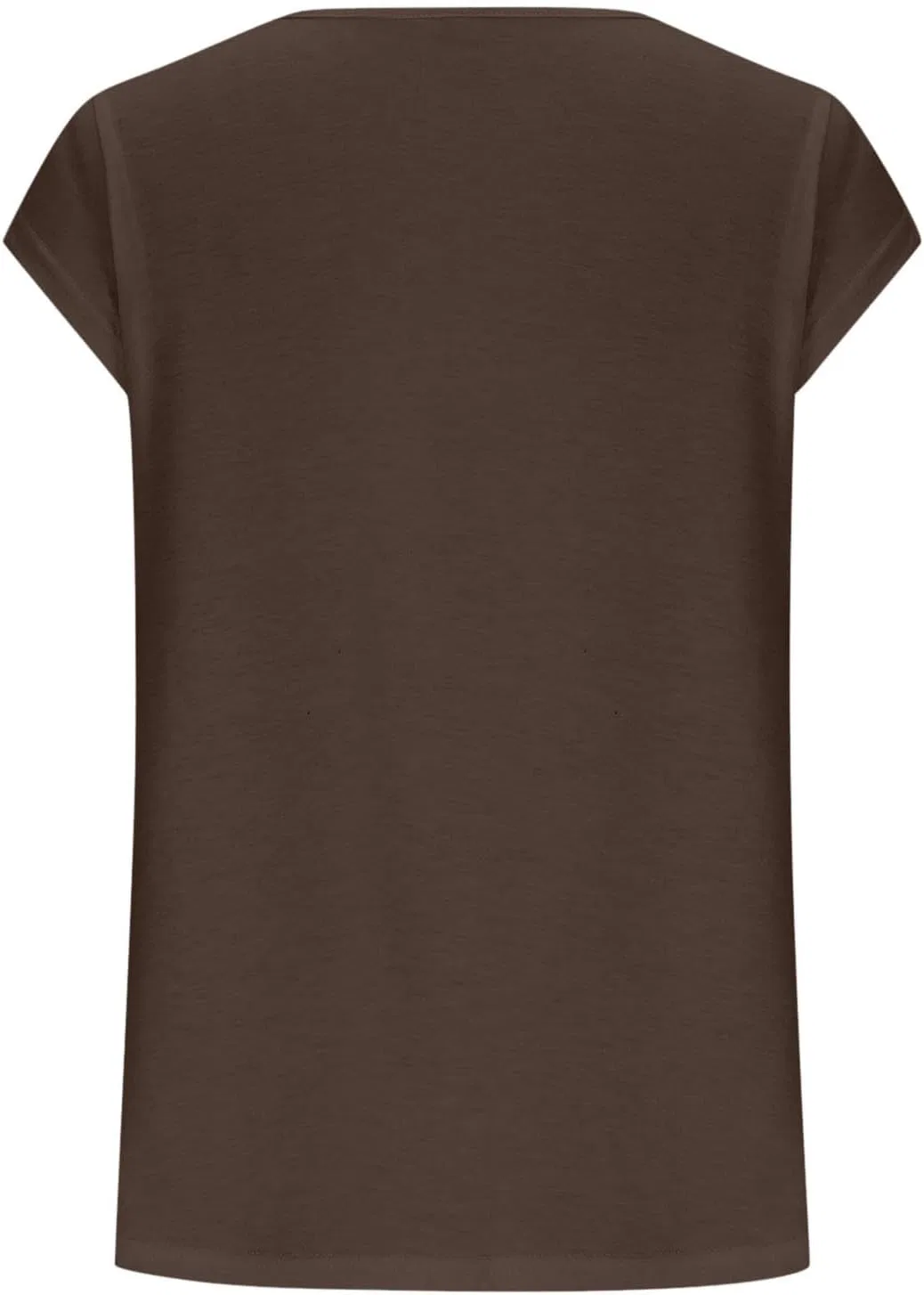 Женская футболка свободного кроя, короткий рукав, однотонная, Brown — фото 4