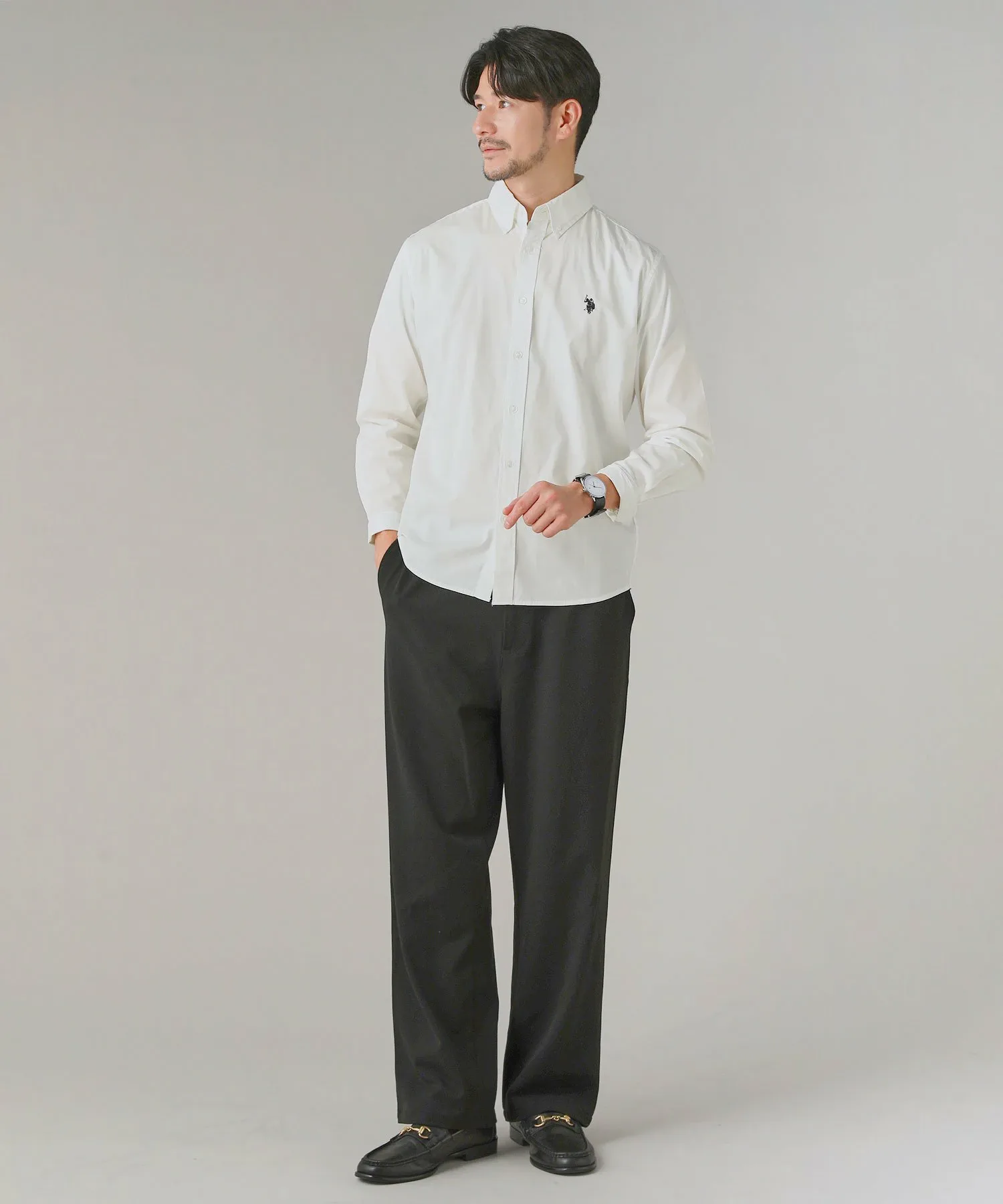 Рубашка с длинными рукавами из хлопчатобумажной ткани U.S. POLO ASSN., White — фото 2