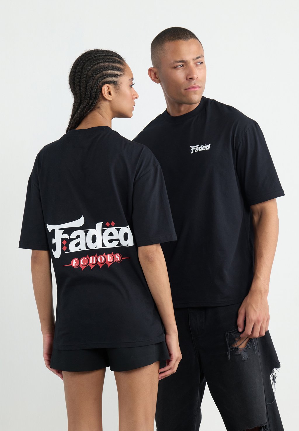 

Футболка с принтом FADED ECHOS BACK GRAPHIC TEE UNISEX YOURTURN, черный