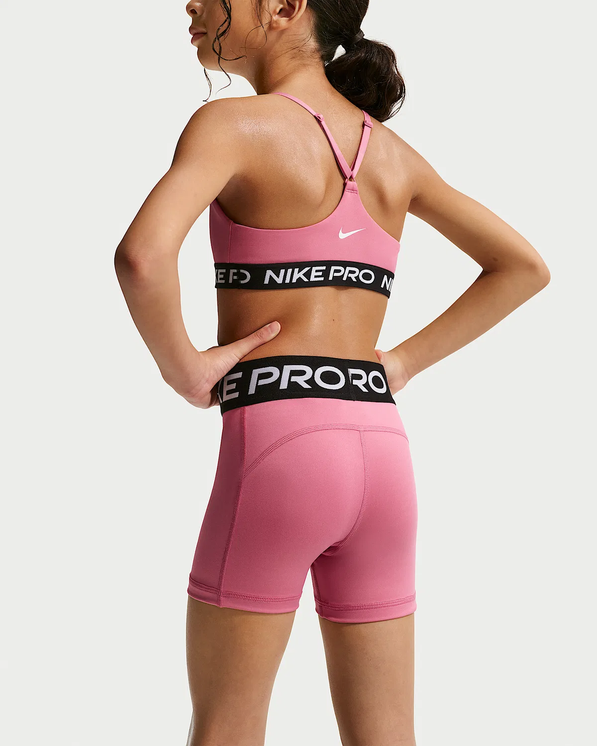 Шорты Nike Pro для девочек, Peony/White — фото 3