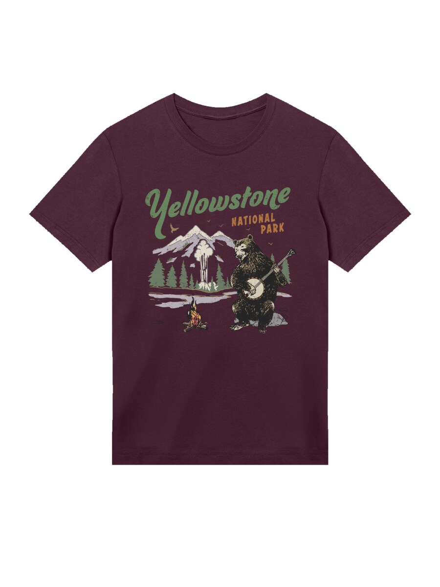 

Рубашка F4NT4STIC US National Parks Yellowstone Bear Playing Banjo, Berry