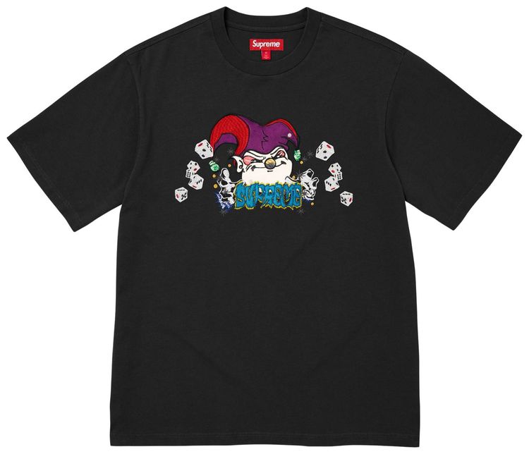 

Футболка Supreme Aoi Jester с коротким рукавом, черная, Черный, Футболка Supreme Aoi Jester с коротким рукавом, черная