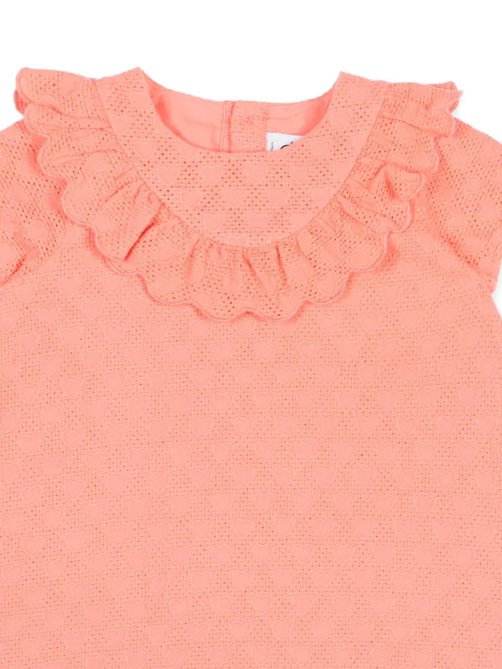 Платье с короткими рукавами и оборками на воротнике Petit Bateau, розовый — фото 3