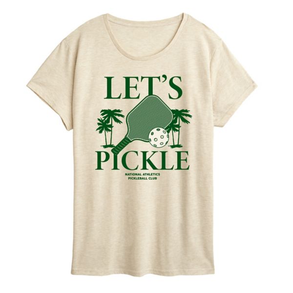 

Женская футболка с принтом "Давай замаринуем" Let's Pickle Unbranded, бежевый