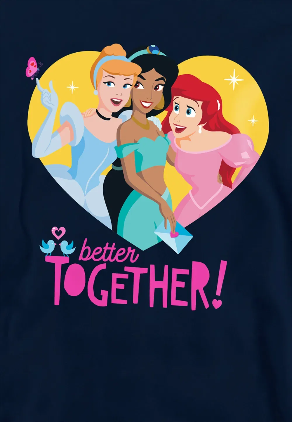 Детская худи Disney Princess Valentine'S Day, темно-синий, темно-синий — фото 2